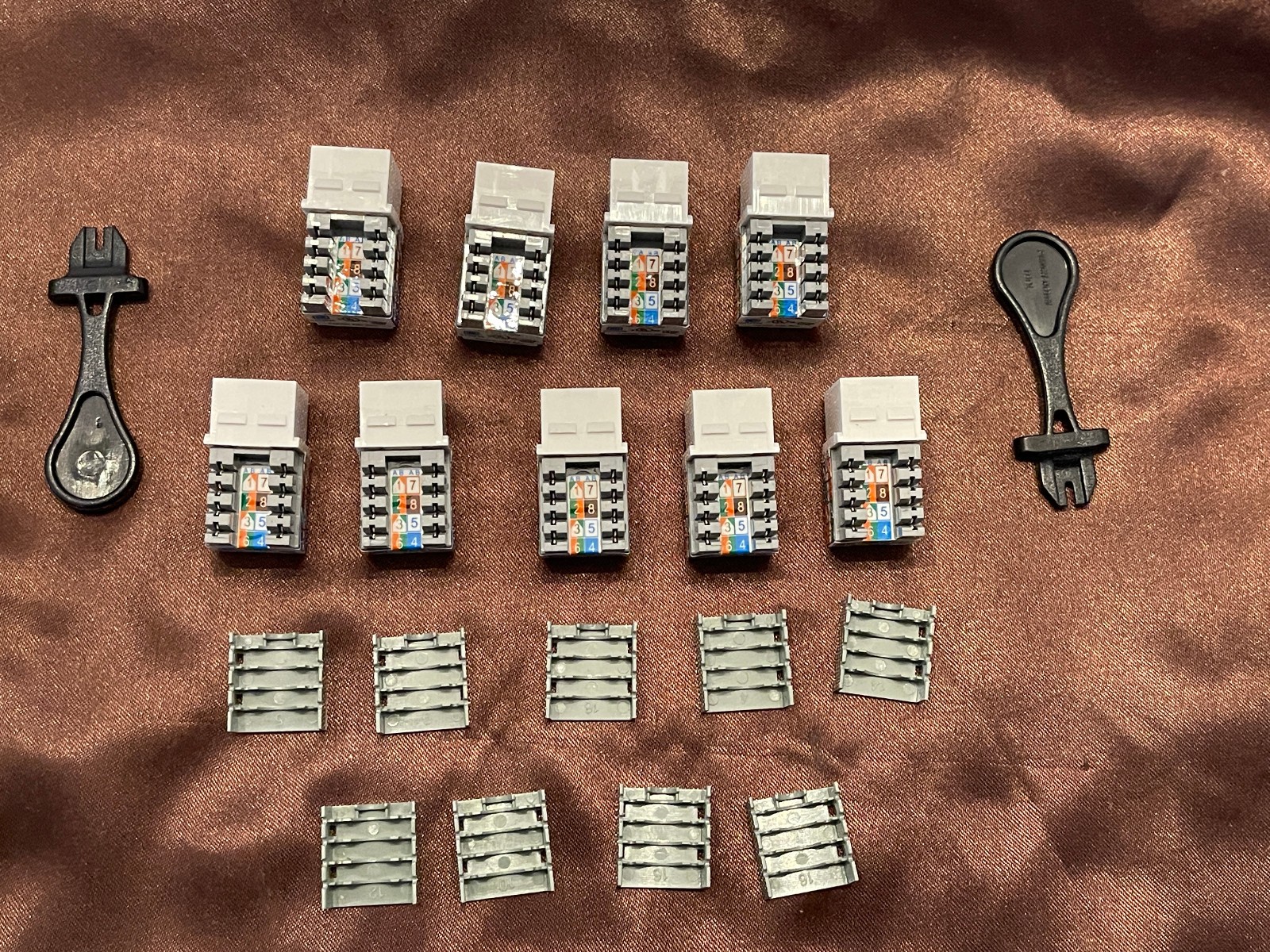 3 foot CAT5E Patch Cord Yellow plus CAT5E Jacks 9 pack CE TECH