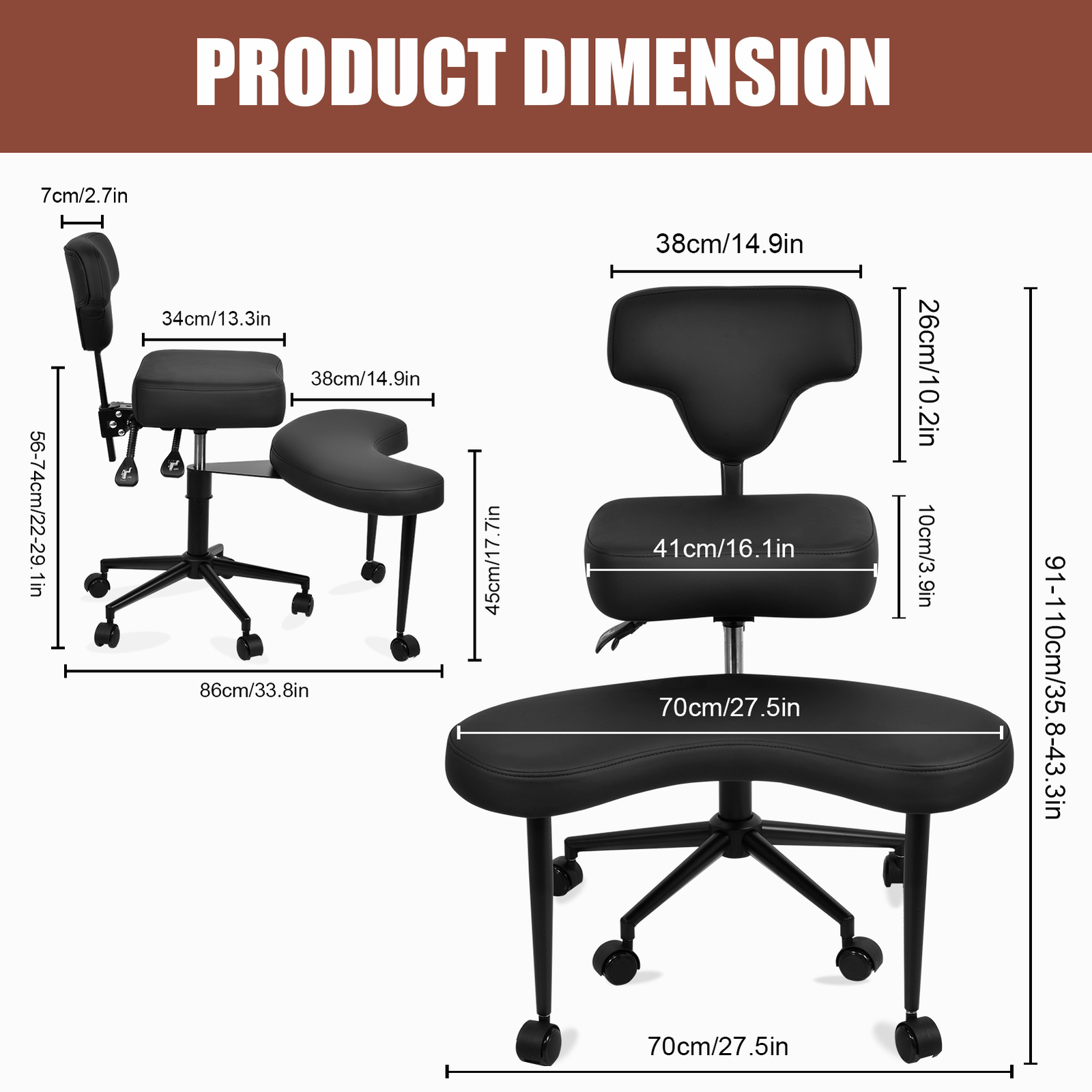 Meditation Chair, ADHD Chair, Cross Legged Office Chair with Wheels Brand New-