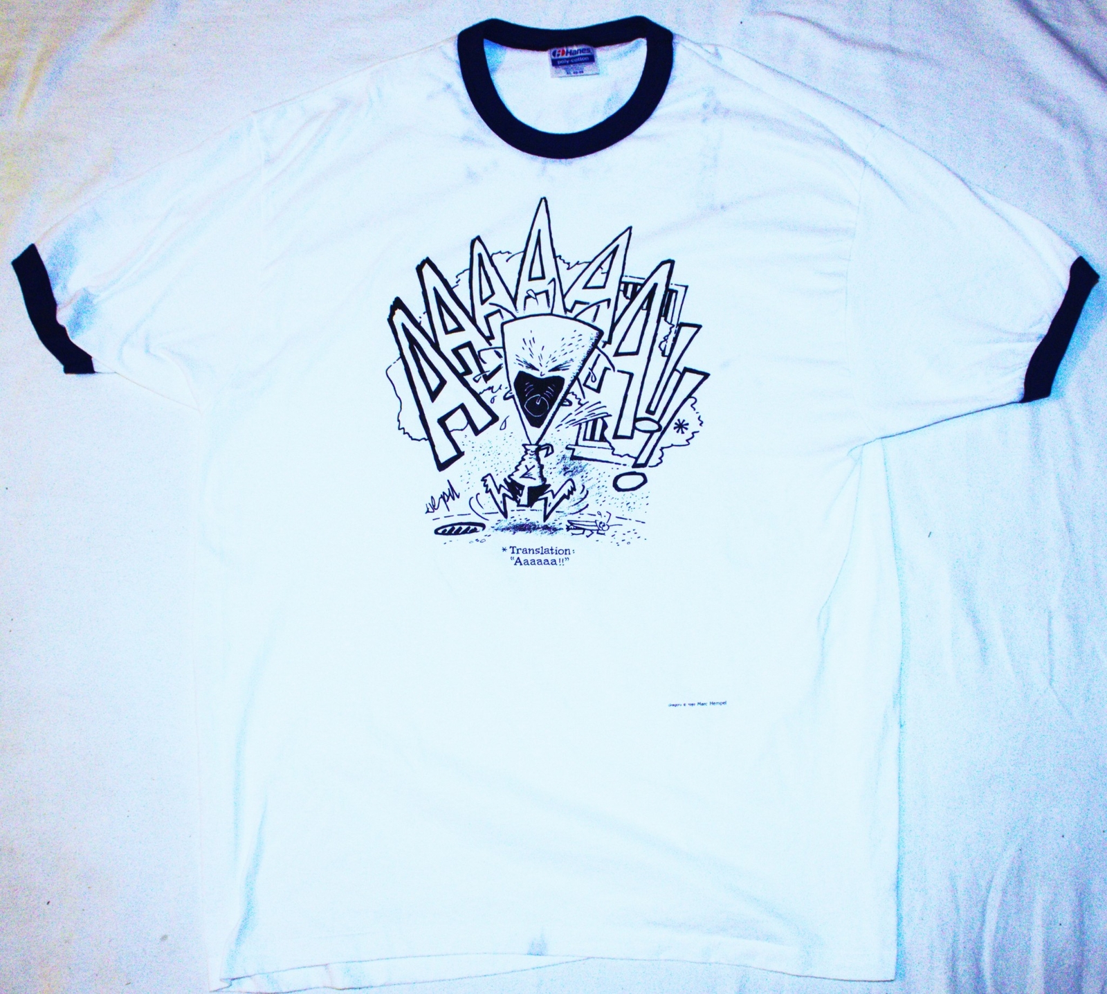 Gregory Screaming AAAAAA!!! by Marc Hempel Size XL T-Shirt UNWORN Blue Stains