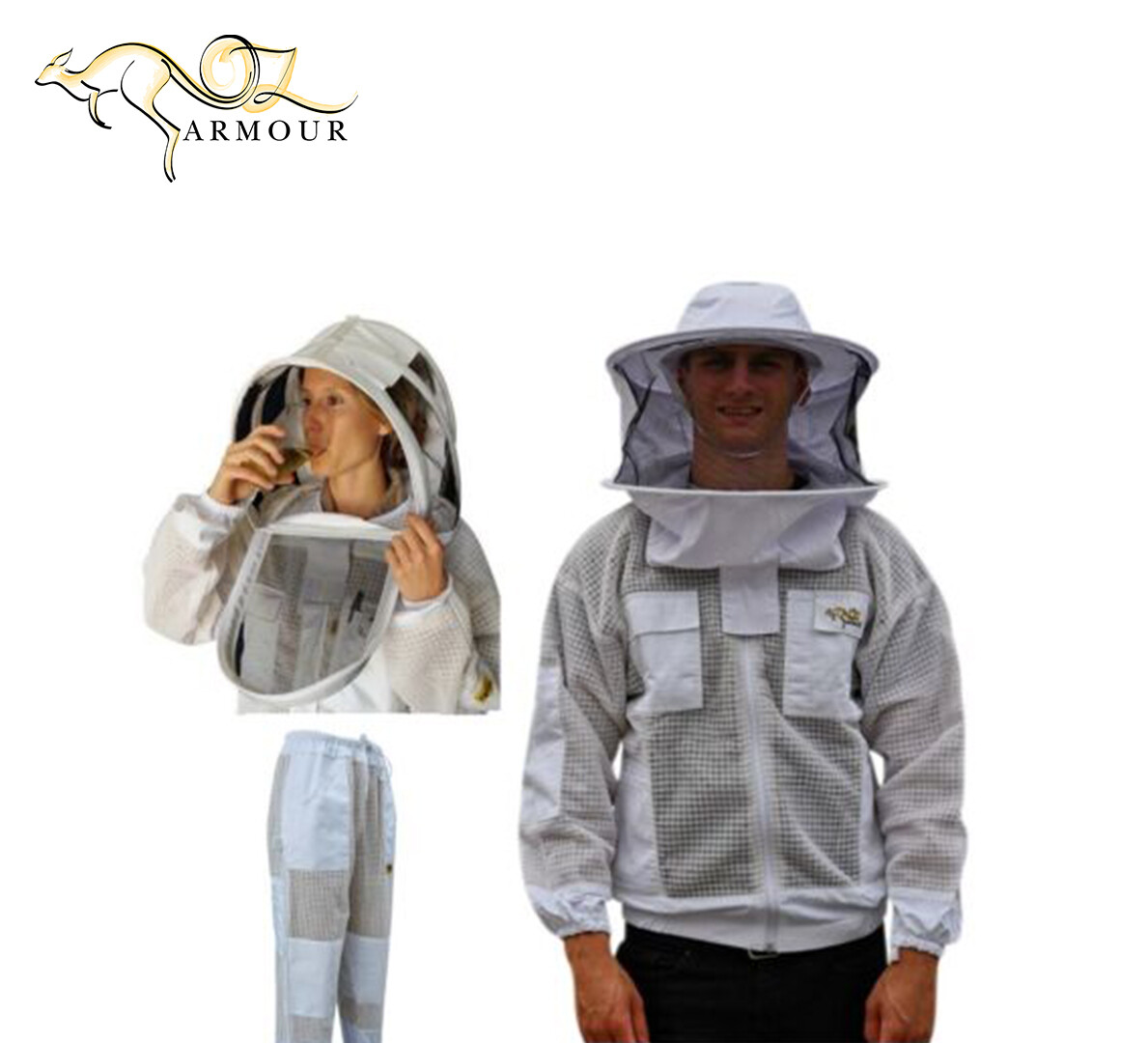 OZ ARMOUR BEEKEEPING JACKET &  TROUSERS SUIT FOR BIG & STOUTS VENTILATED