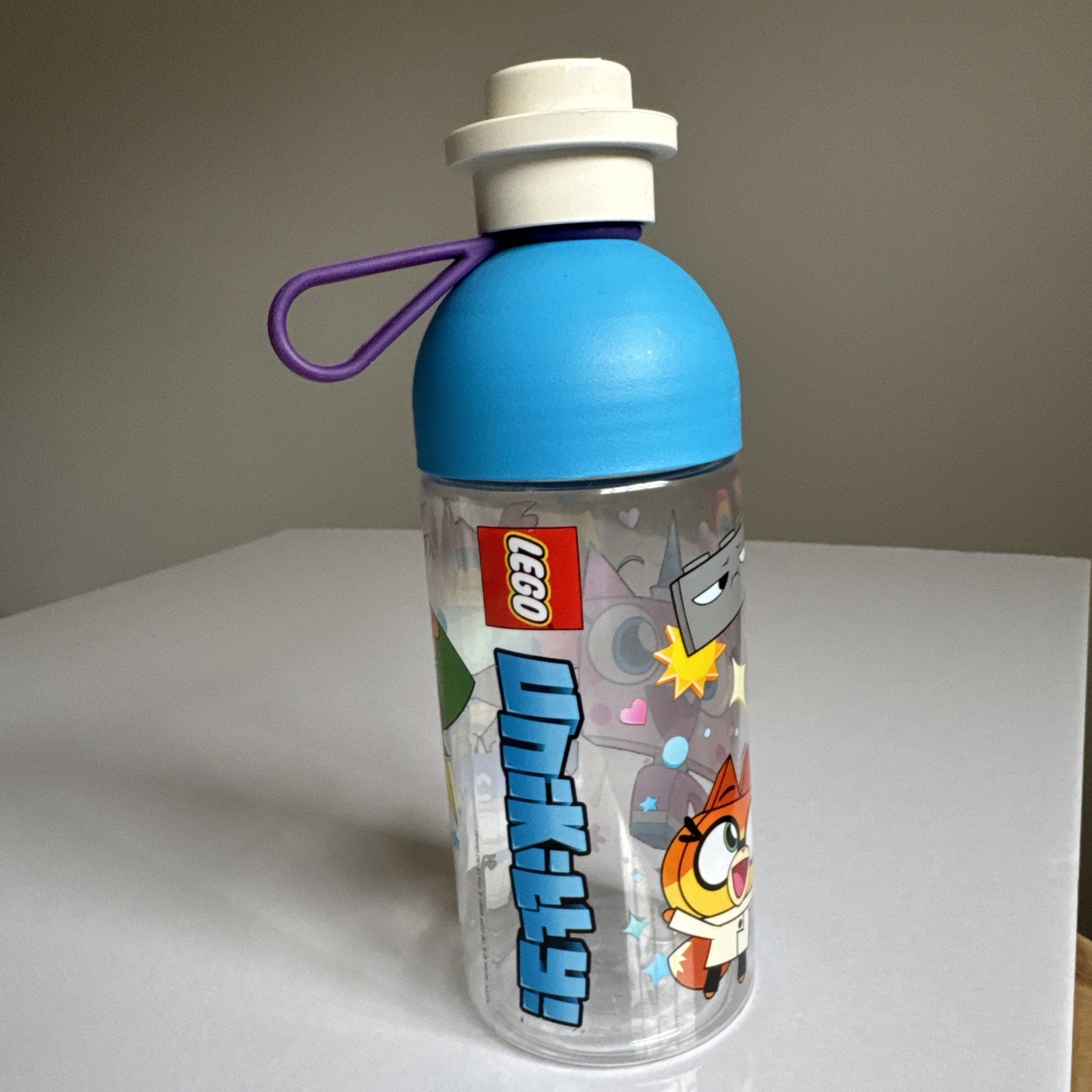 2018 Rare Retired Unikitty! Plastic Hydration Bottle 853791 LEGO 17 Oz