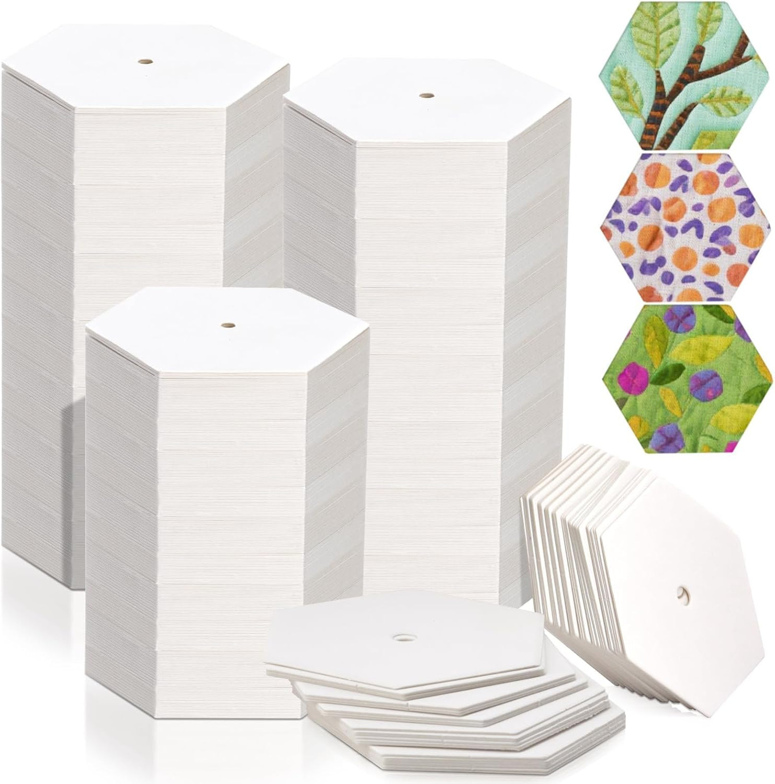 Hexagon Quilting Paper Templates 1 Inch White Set of 1000 Reusable Sewing Craft