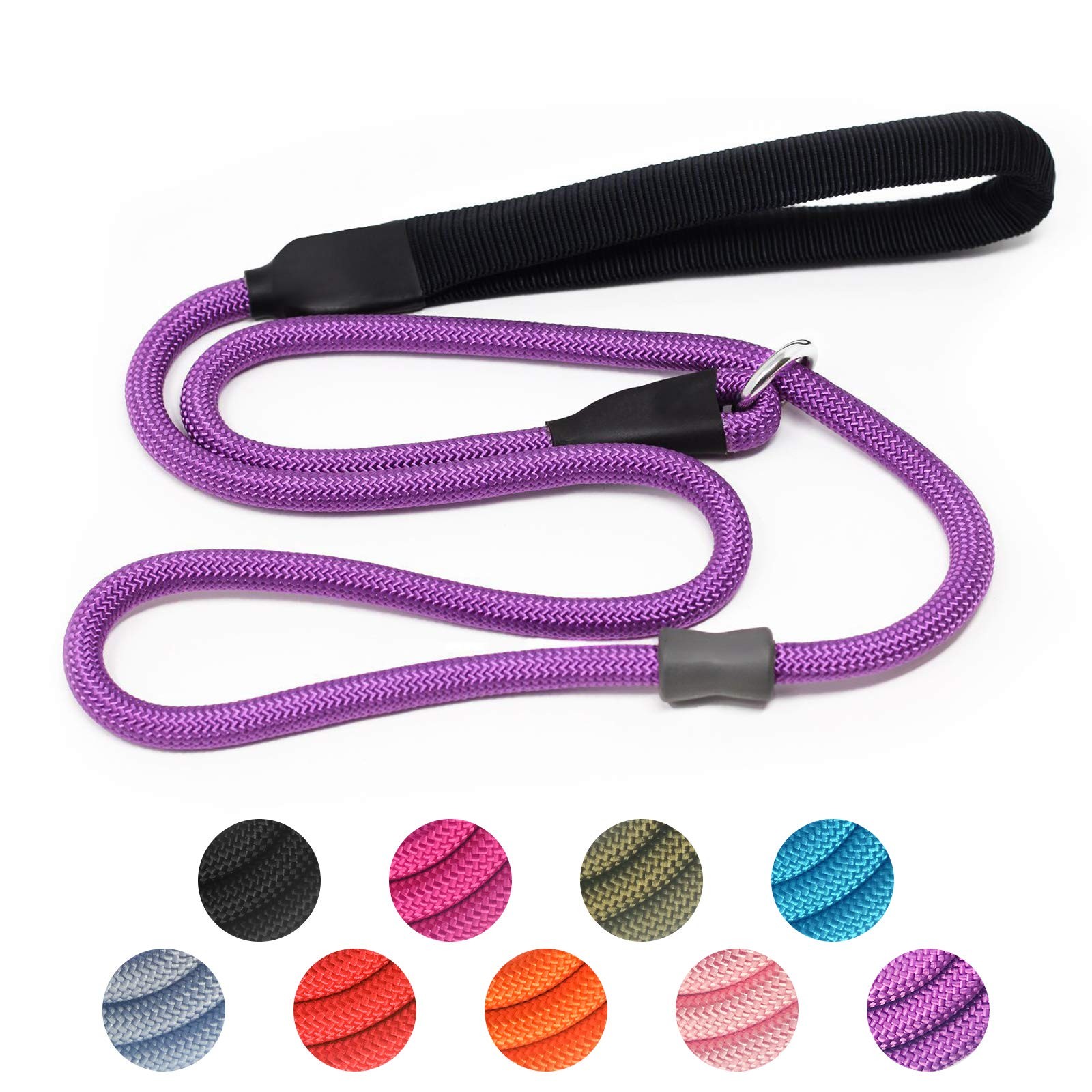 Strong Slip Rope Dog Training Leash (6ft) - Heavy Duty Durable Braided Nylon ...