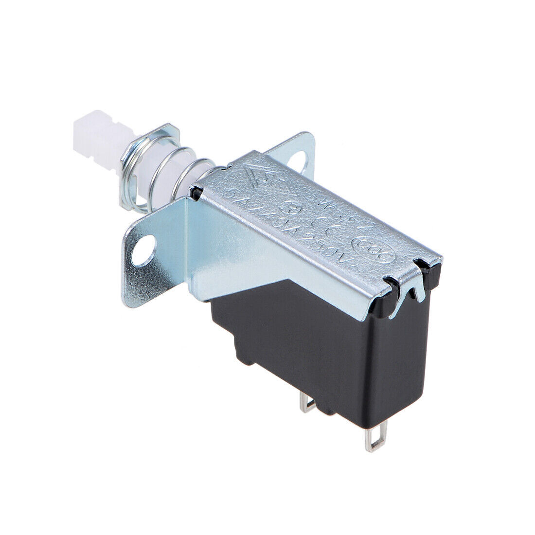 Push Button Switch 5A 250V SPST 2 Pin 1 Position Self-Locking White 5pcs
