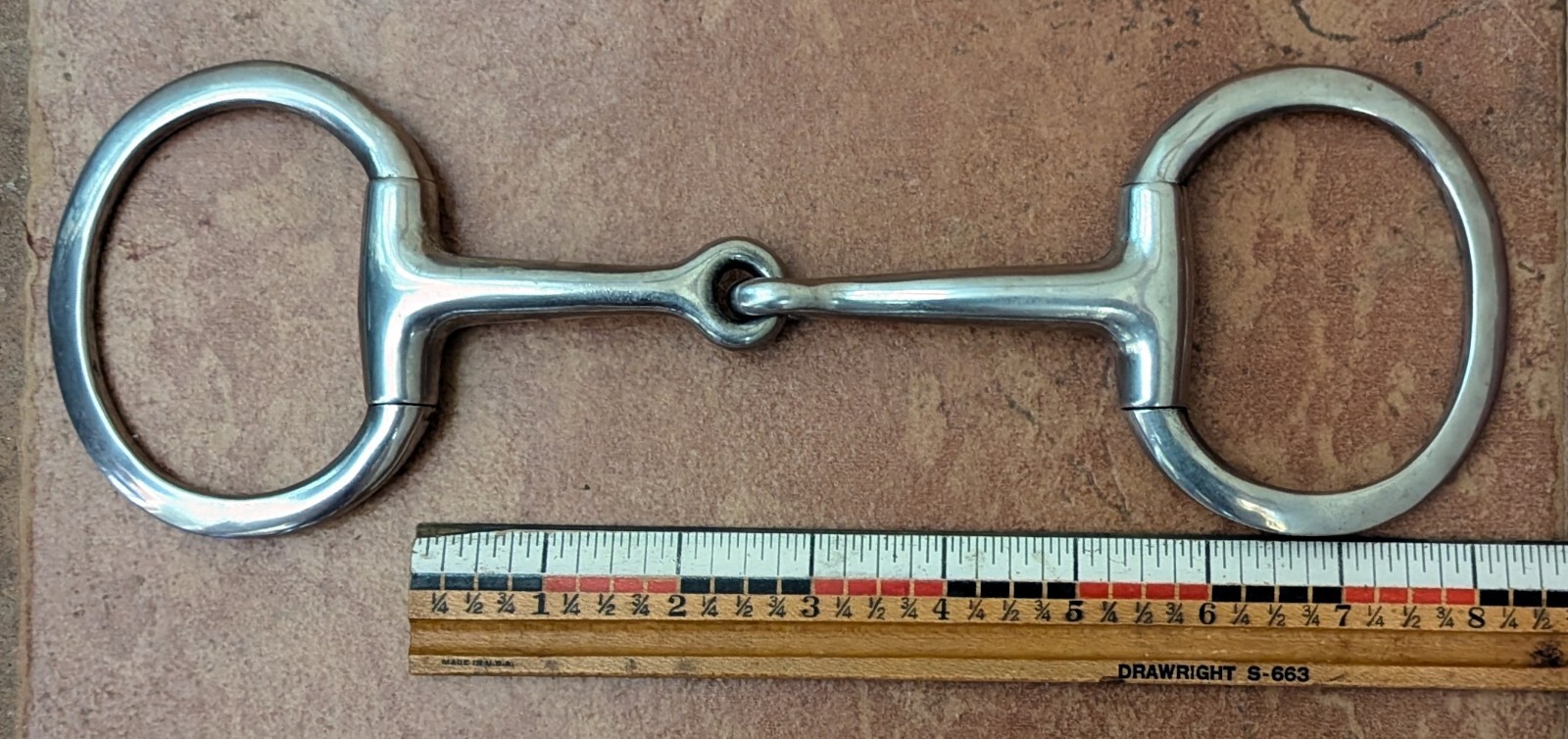 Eggbutt Snaffle Bit Stainless Steel Flat Ring - 5 1/2"