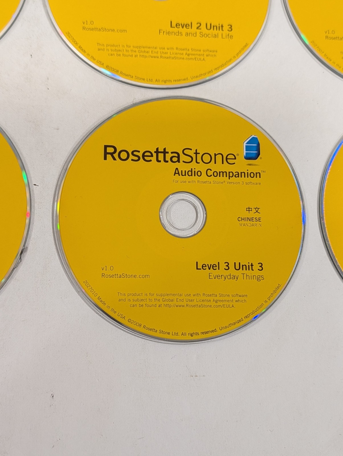 Mandarin Chinese Level 1 2 3 CD-ROM Software w Guide + Audio CDs | Rosetta Stone