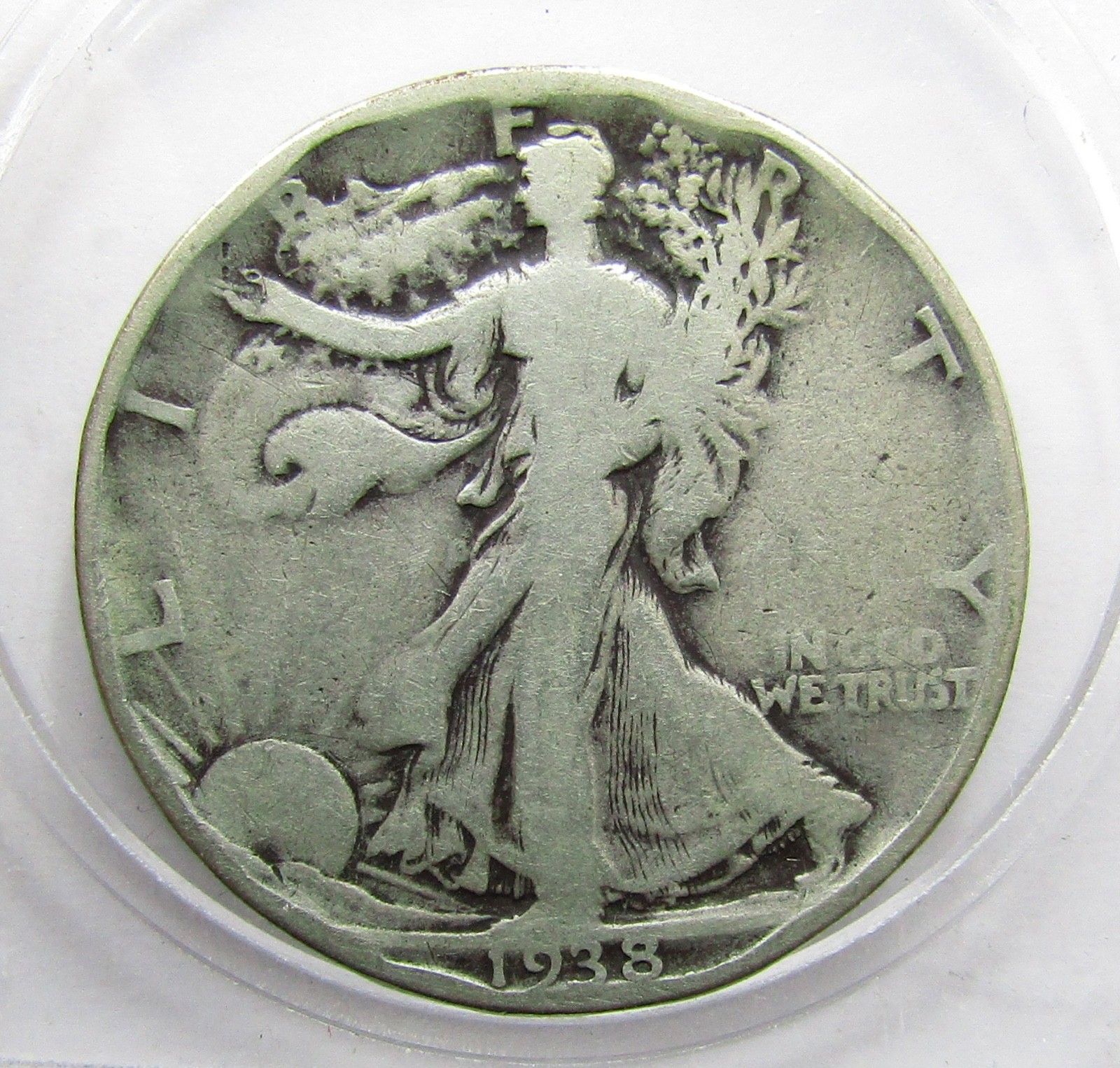 1938 D Walking Liberty Half Dollar Semi-Key, Good Strong Date and Mint Mark