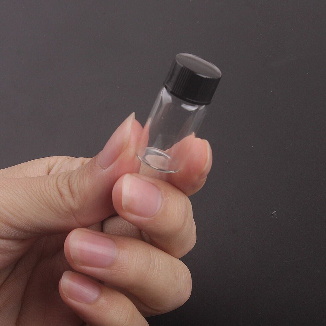 50pcs 3ml Mini Small Clear Glass Bottles Empty Sample Vials Jars with Screw Caps