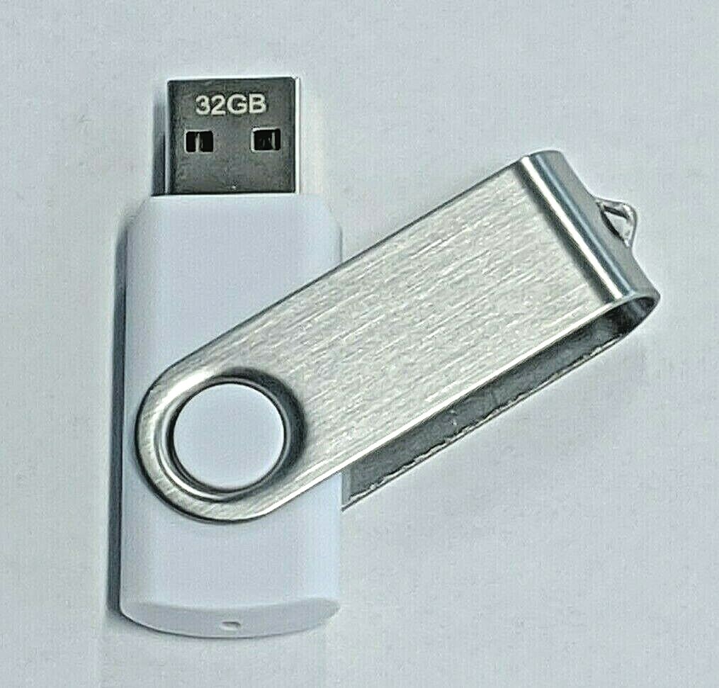 USB Flash Drive 32GB - Unbranded - USB 2.0 - FAT32 Format for Multimedia - White