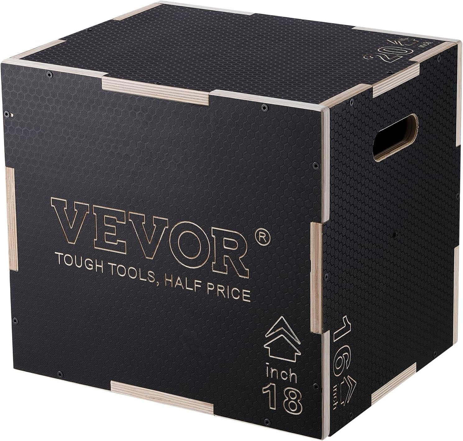 3 in 1 Plyometric Jump Box, Easy-To-Assemble Wood Plyo Box for Jumping Trainers,