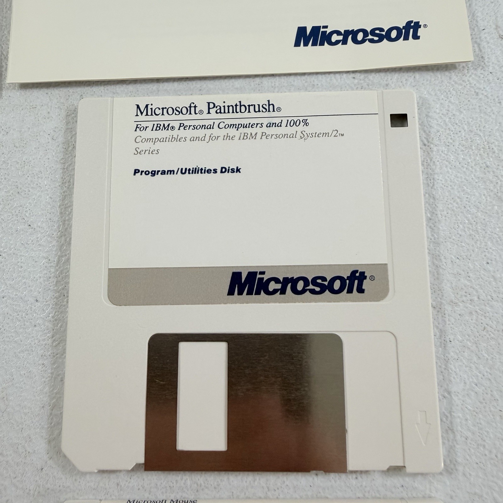 Vintage Microsoft Mouse & Paintbrush 3.5” Floppy 1987