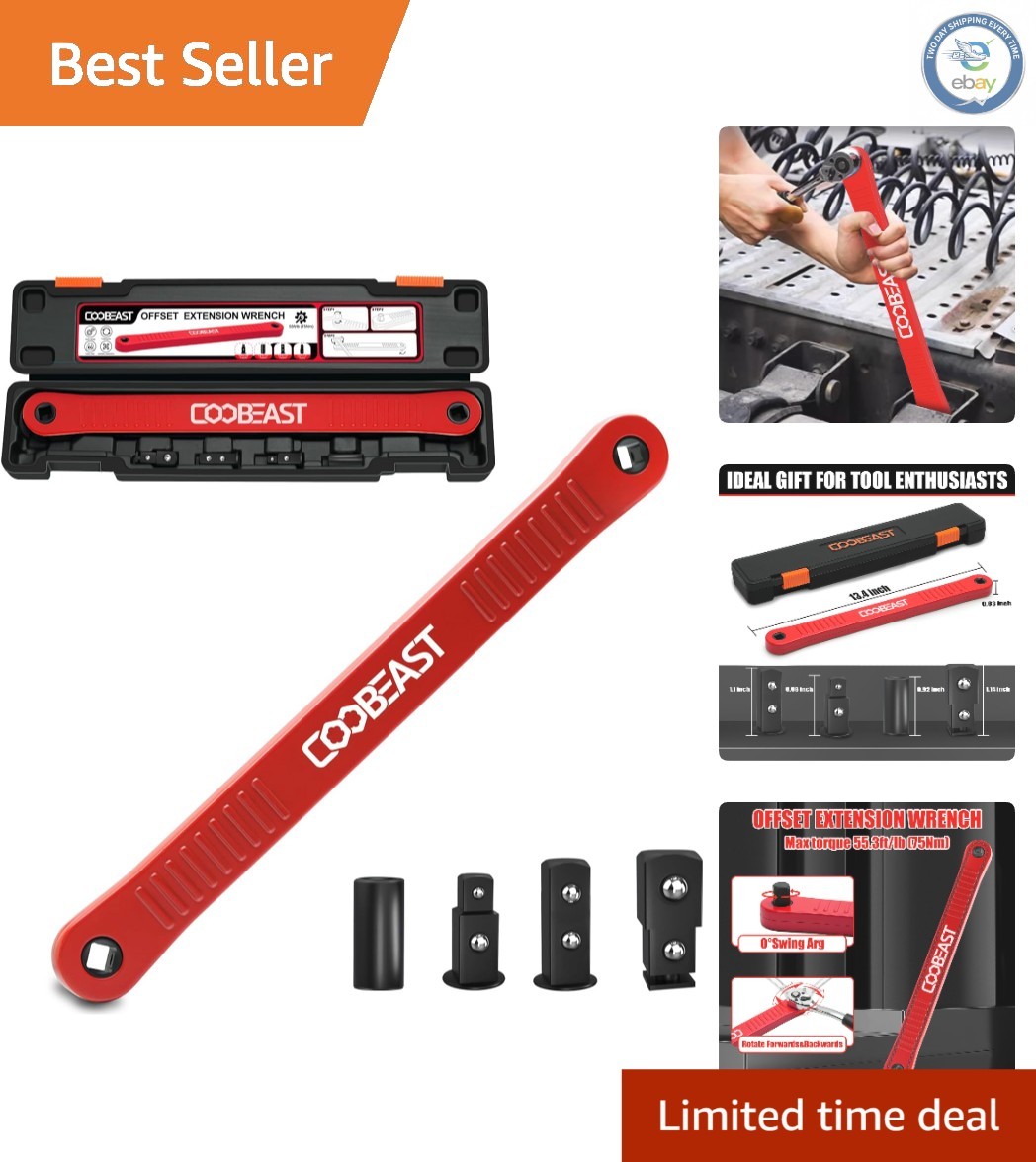 Multi-Functional Red Offset Wrench - Perfect for Automotive Repairs and Assembly