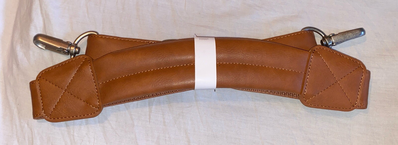 Tan shoulder strap leatherette adjustable padded NEW