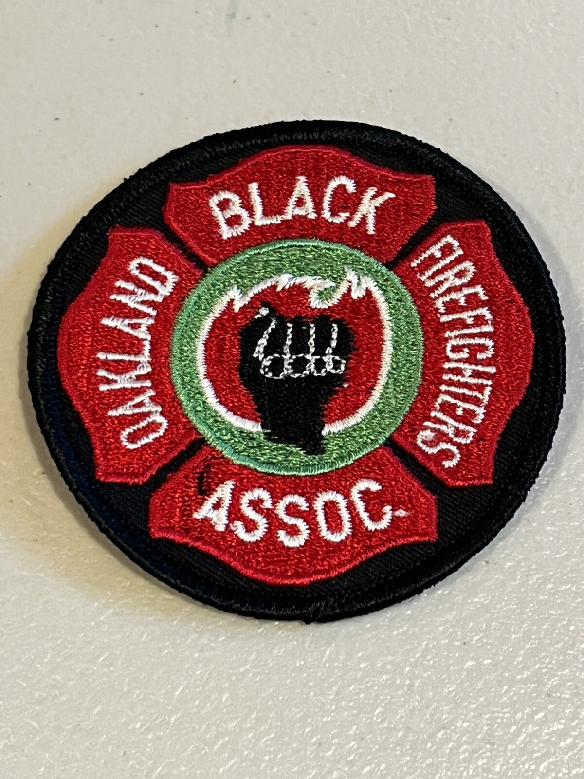 X-RARE🇺🇸VINTAGE OAKLAND Ca.”BLACK”FIREFIGHTERS ASSOC.UNIFORM SHOULDER PATCH