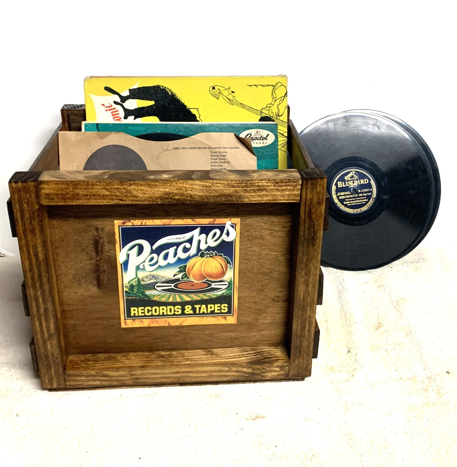 Peaches Records Wood Storage Crate - Small for 10" records