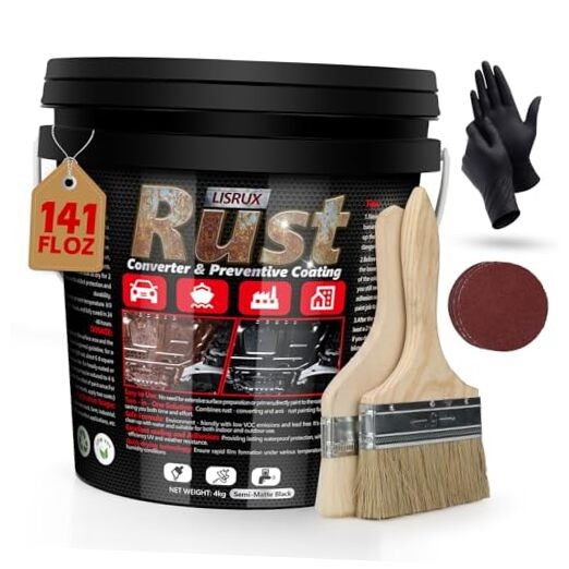 Rust Converter & Metal Primer, 141 Fl Oz Black Rust Inhibitor Black-141 FL OZ