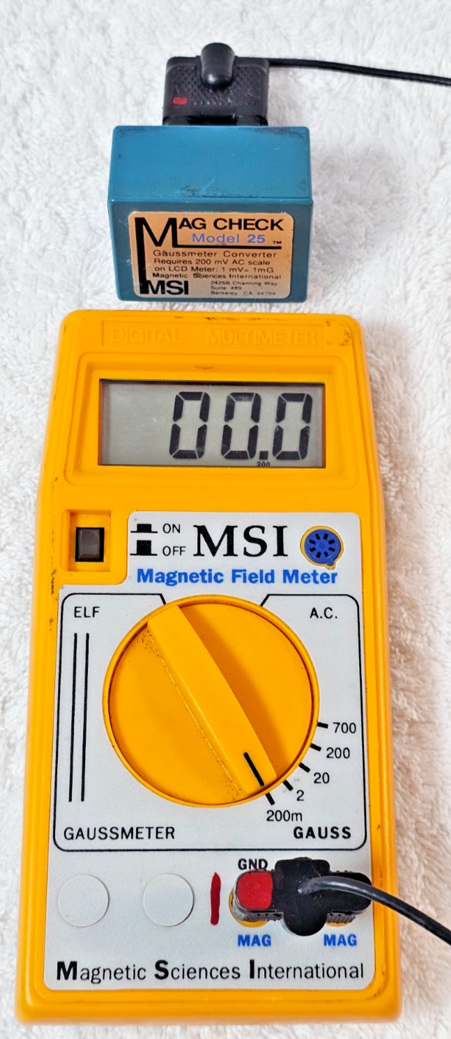 MSI Magnetic Field Meter Gaussmeter w/ MAG CHECK Model 25 Sensor Tested