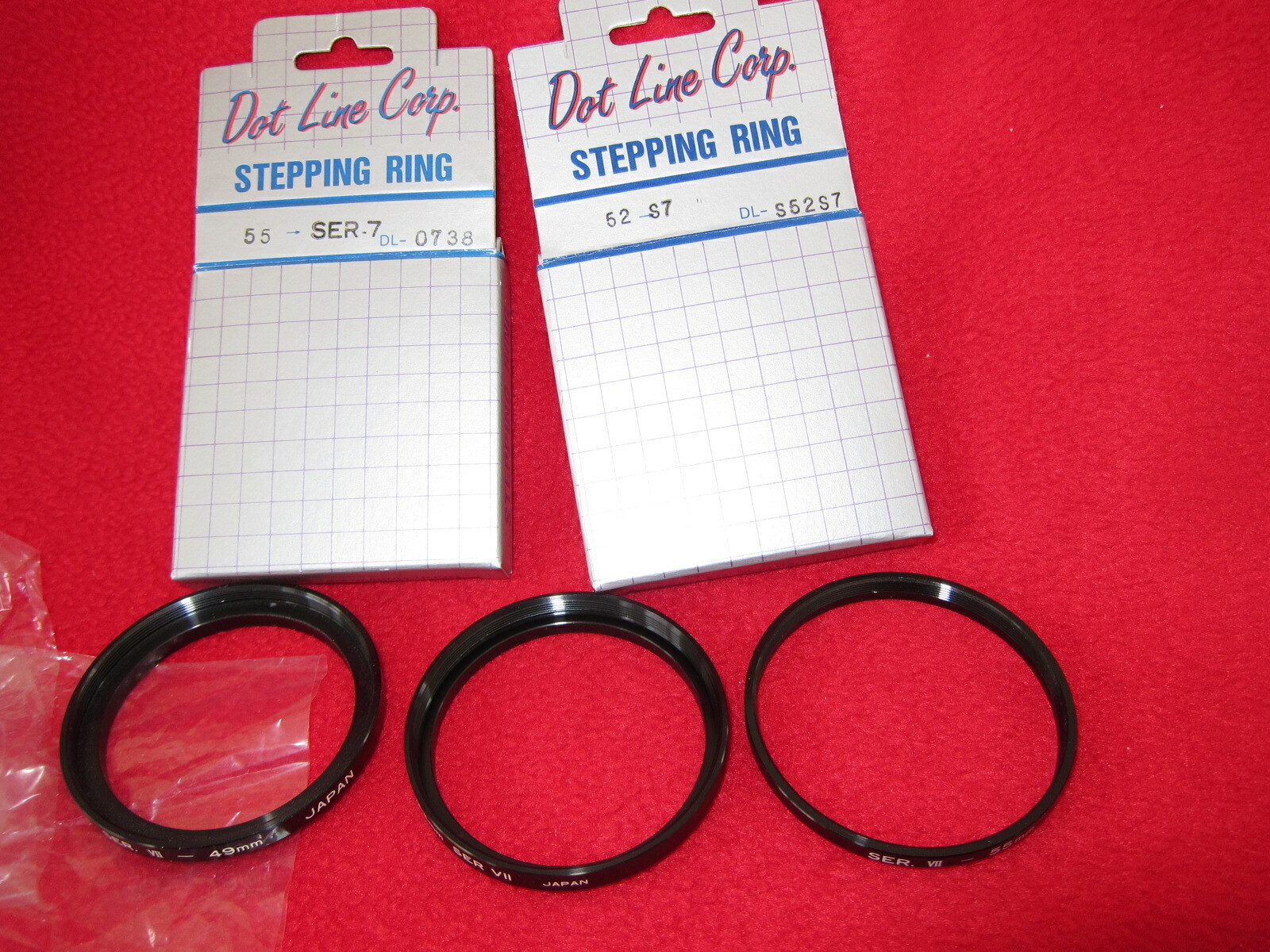 Set of 3 Step Rings: Series7-55mm /Ser7-52mm/Ser7-49mm Metal Ring made in Japan