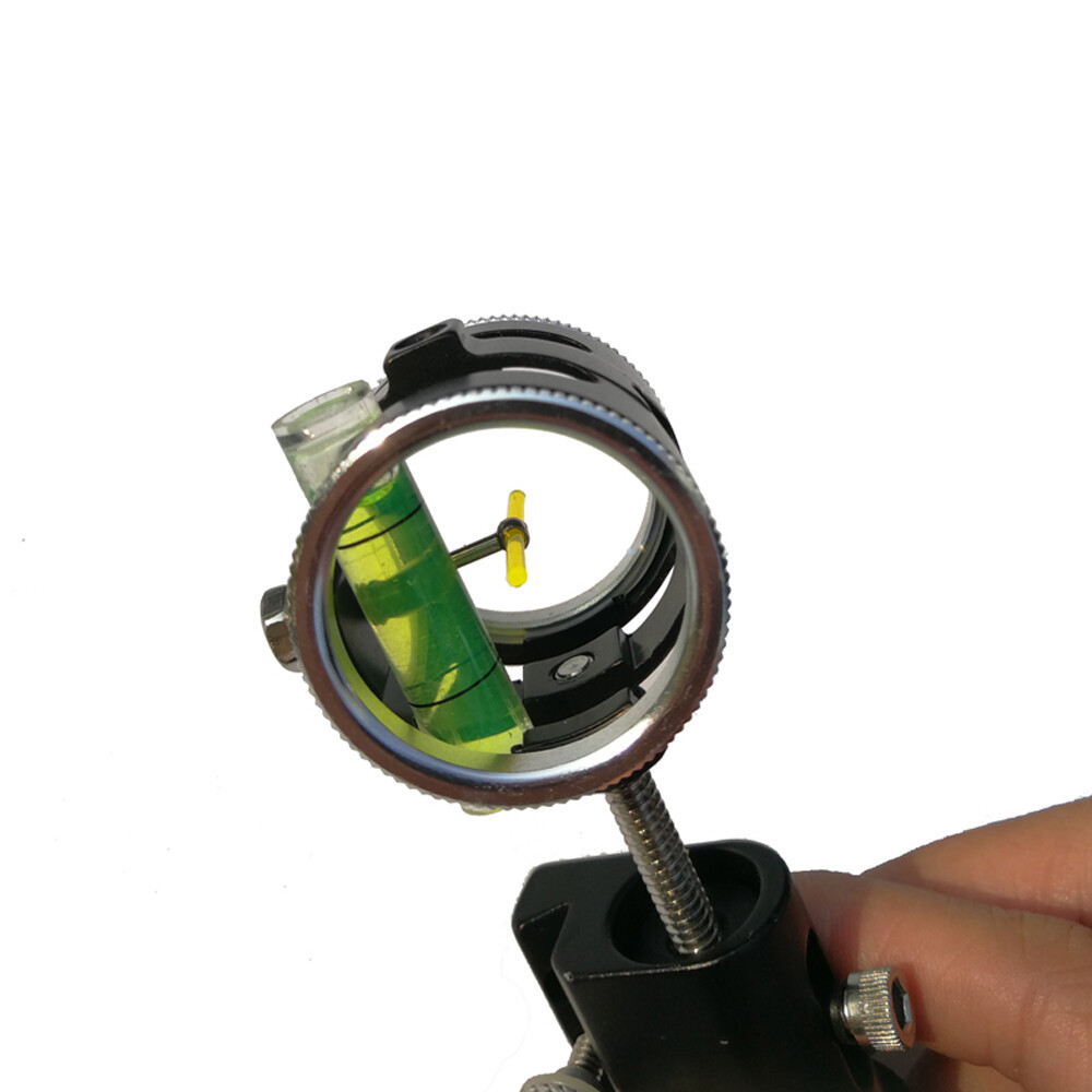 Compound Bow Sight Single Pin 4X Lens 0.059" Micro Adjust Archery Hunting Shoot