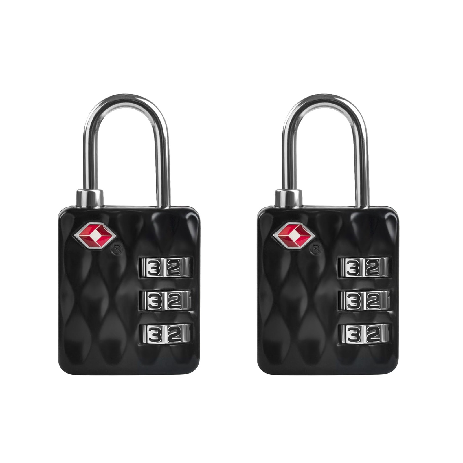 UP Security TSA Locks for Luggage, Combination Lock Locker, 3 Black+Black