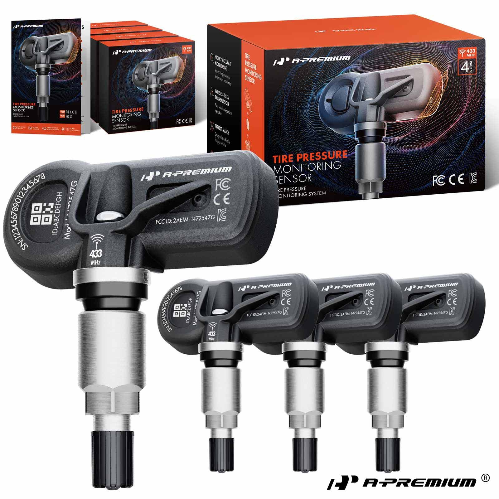 A-Premium 4Pcs 433MHz TPMS Tire Pressure Monitoring Sensor for Chevy Silverado
