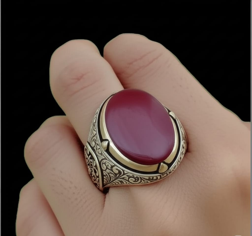 Men’s Vintage Lapis Lazuli Ring Sterling Silver Filigree Handmade Blue Stone Jew