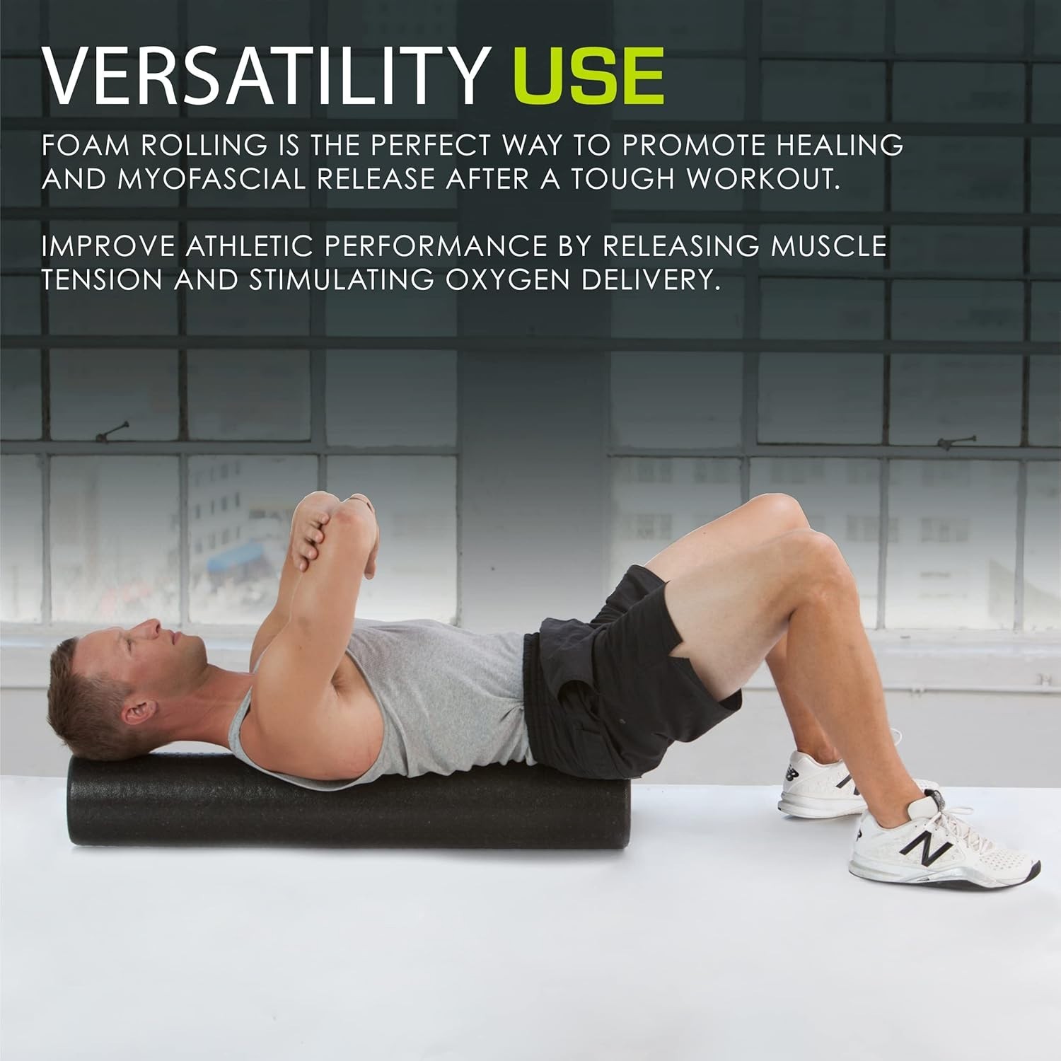 High Density Foam Rollers Long, Firm Full Body Athletic Massage Tool for Back...