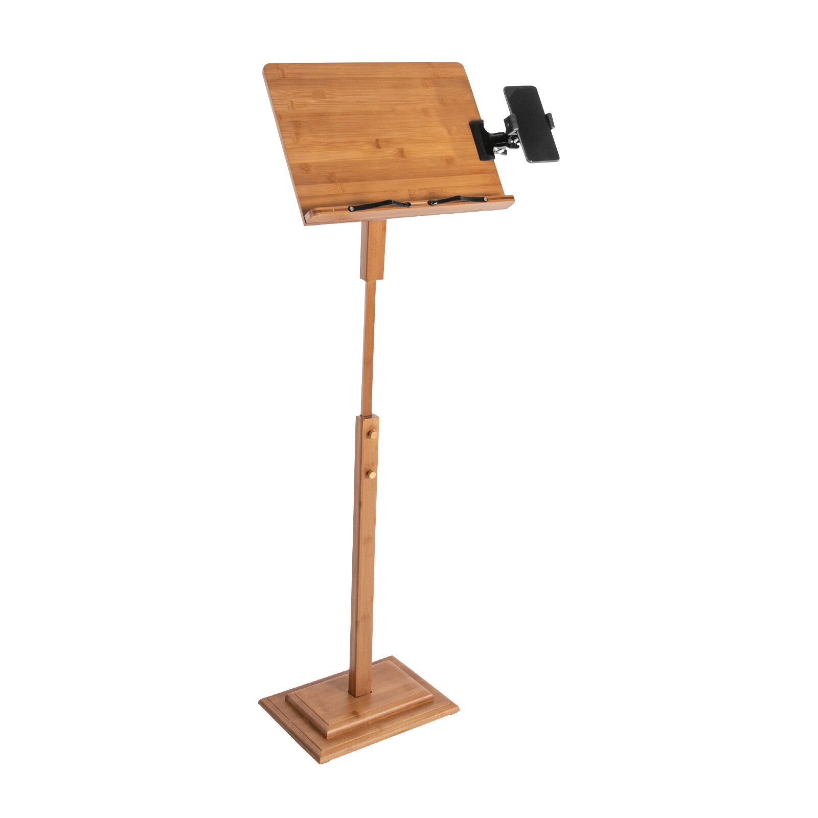340° Adjustable Height Portable Book Stand Sheet Pro Music Stand W/ Phone Holder