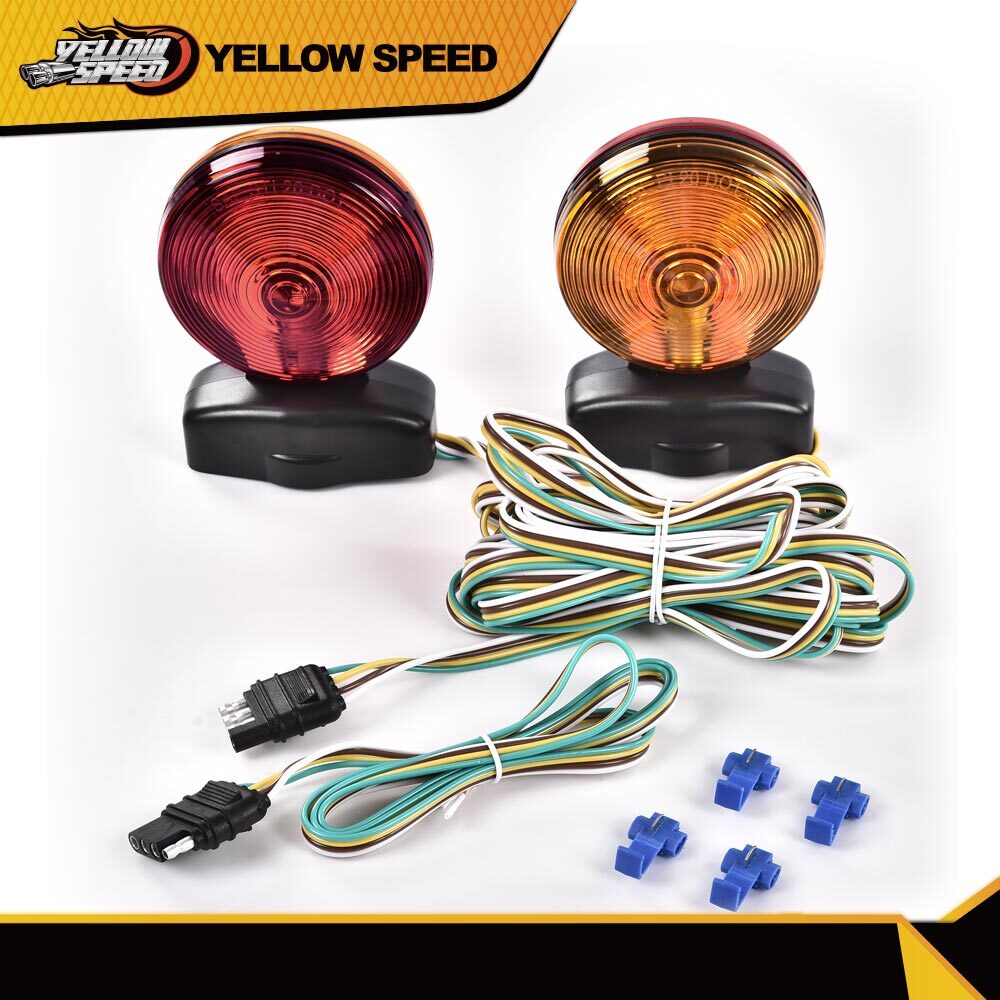 12V Magnetic Towing Tow Light Kit Trailer RV Tow Dolly Tail Towed Car Boat Truck