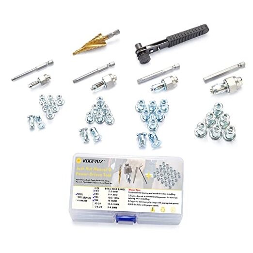 Jack Nuts Assortment with Installation Nuts Assortment-30PCS-Steel (With Tool)