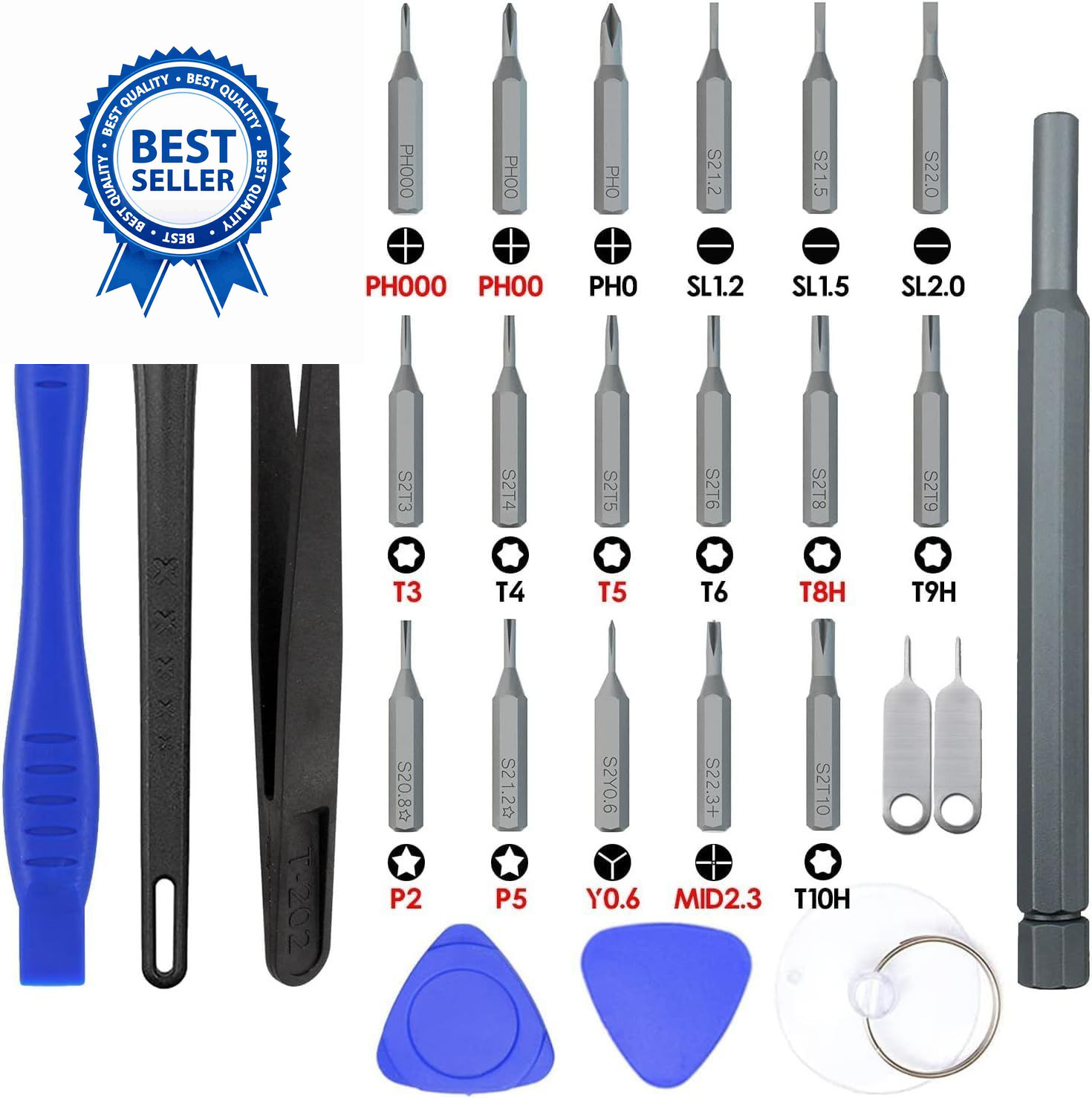 Macbook Screwdriver 26pcs Pro Repair Tool Kit P5 Pentalobe, T5 Silver