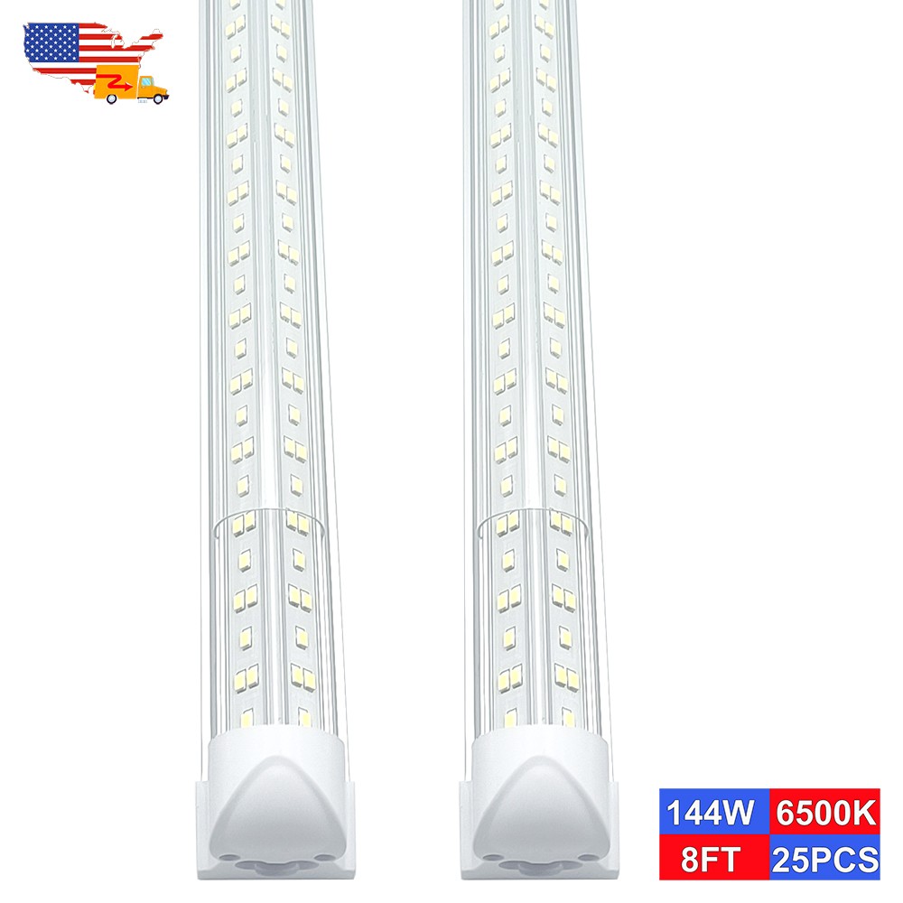25 Pack 8Ft 144W Shop Light Led Fixture 18000Lm Brighter your Garage Warehouse