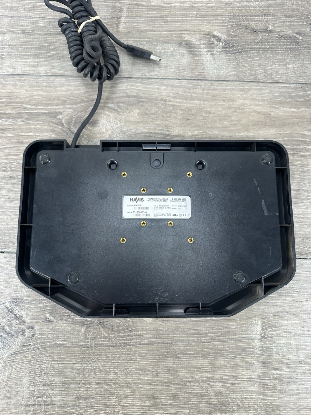 Havis KB-108 USB Rugged Keyboard with Integrated Touch Pad