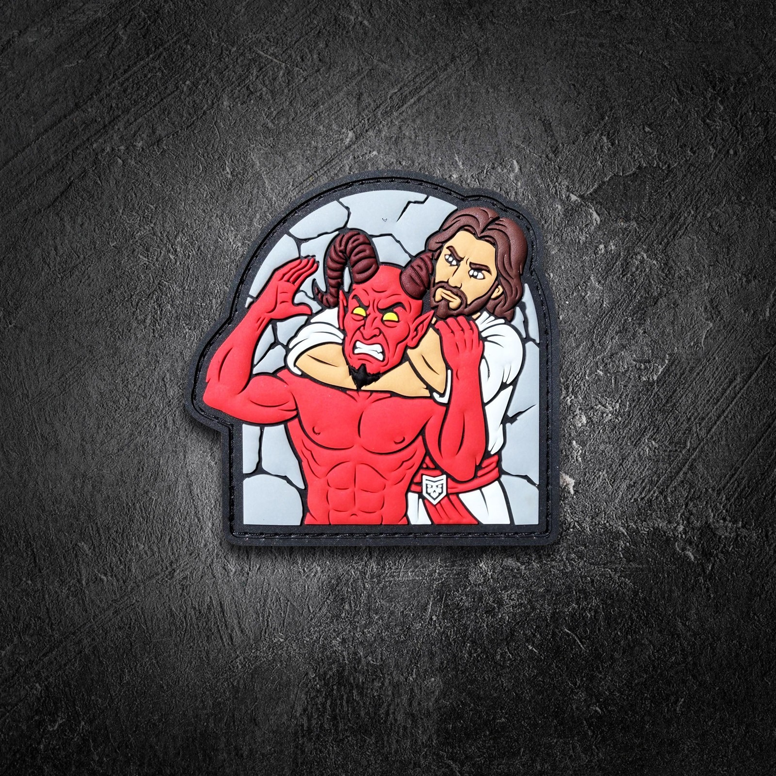 Jesus Choking Satan PVC Morale Patch