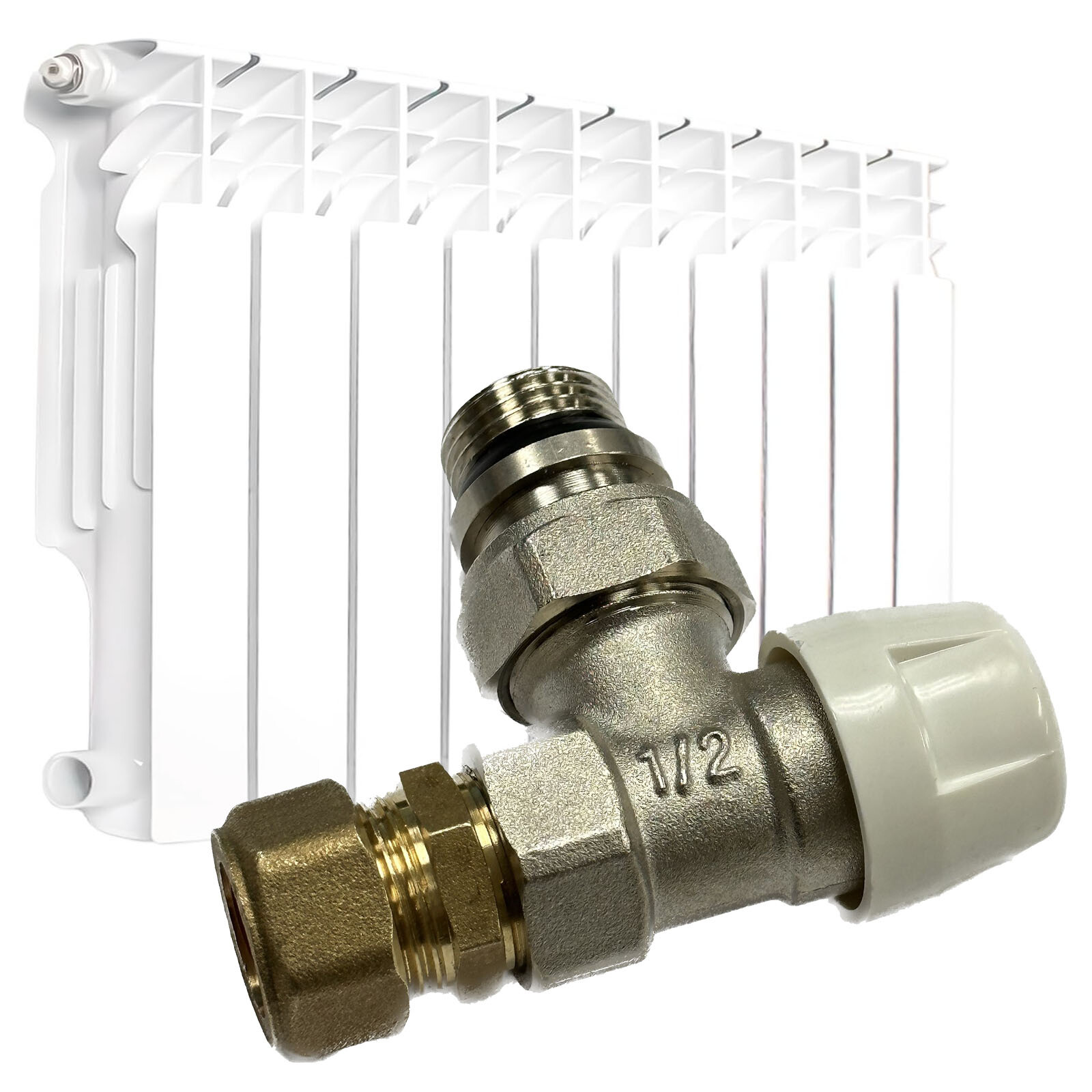 1/2" Brass Thermostatic Radiator Valve Angle Type  90° Pattern Floor Heating