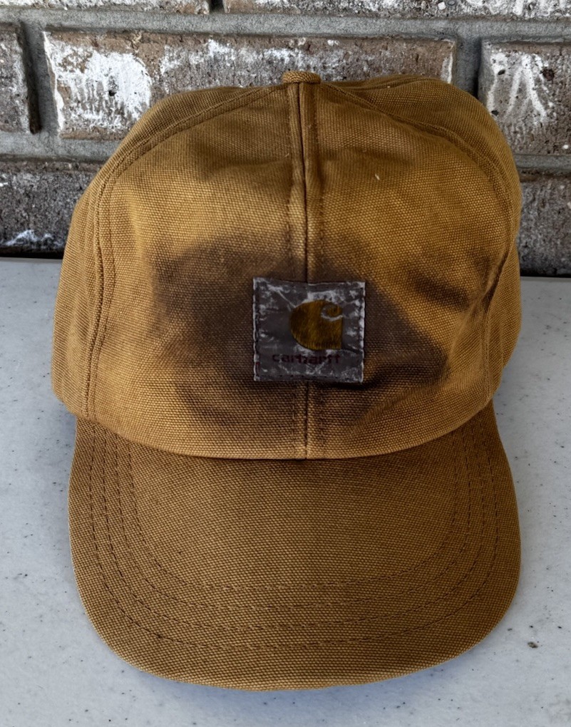Vintage Carhartt Brown Ear Flap Hat Cap USA Lined Outdoors Thinsulate Work Sz M