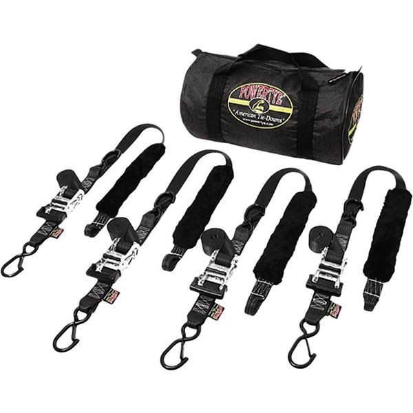 Powertye 1 1/2" Ratchet Tiedown Trailer Kit - Black - TRAILERKIT-82