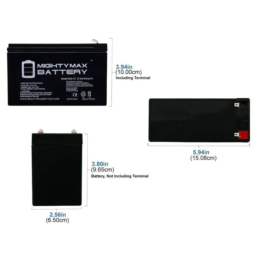 12-Volt 8Ah Compatible Battery for APC Back-Ups 600, BP600 UPS - 4 Pack