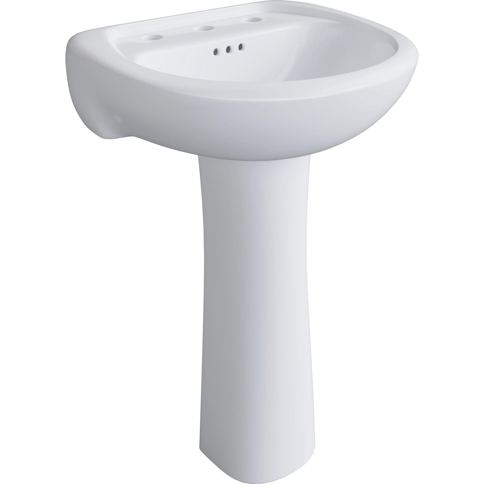 PF5008 Lisbon Valley 20-1/4 Oval Vitreous China Pedestal Bathroom Sink with Over