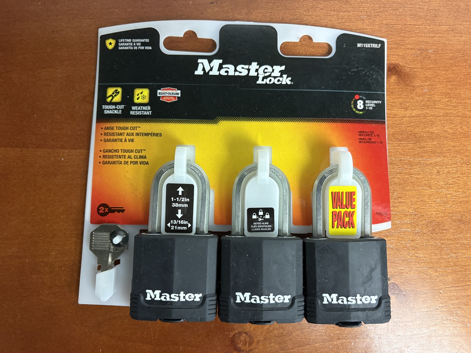 Master Lock 3-Pack Padlock Value Pack Keyed Alike 1-1/2in Shackle