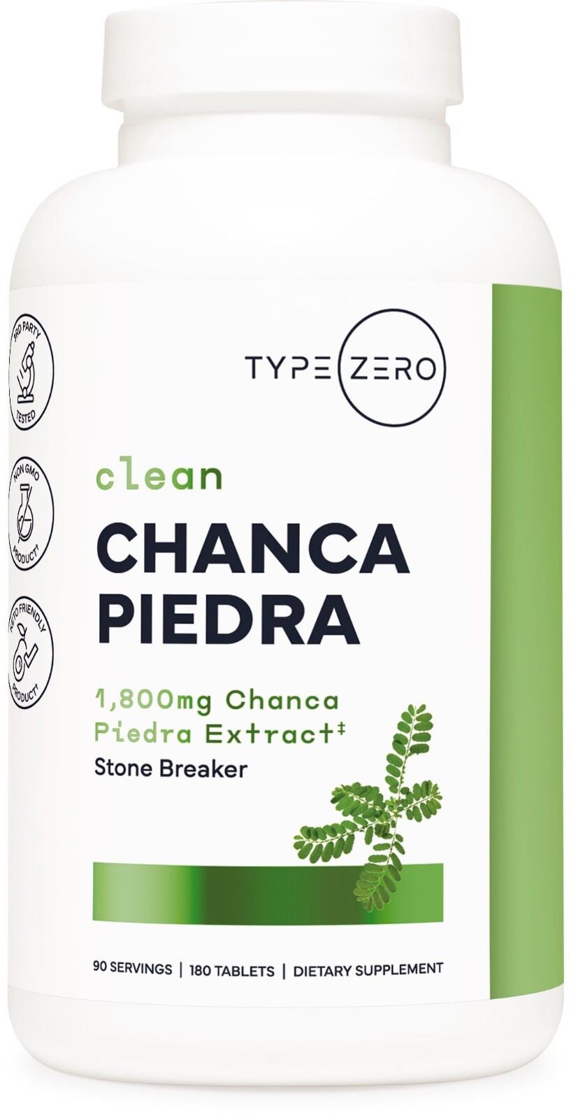 Type Zero Chanca Piedra (1,800mg) 180 Tablets - Keto Friendly, Non-GMO