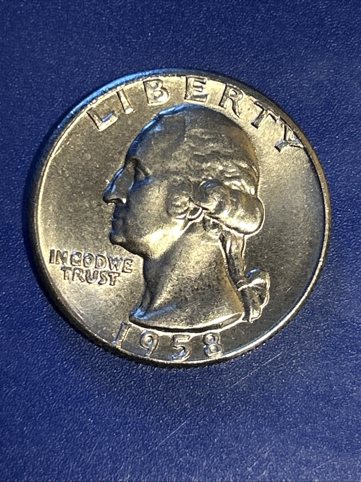 ** 1958 WASHINGTON  QUARTER  UNCIRCULATED  - 90%  SILVER **Free Shipping “