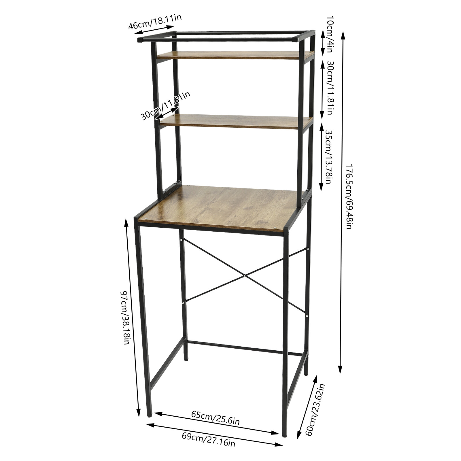 Washer and Dryer Storage Shelf 3 Tiers Clothes Drying Rack Floor Mount