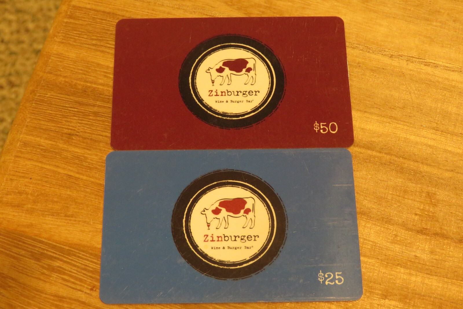$50 and $25 Zinburger Gift Cards - 10% off