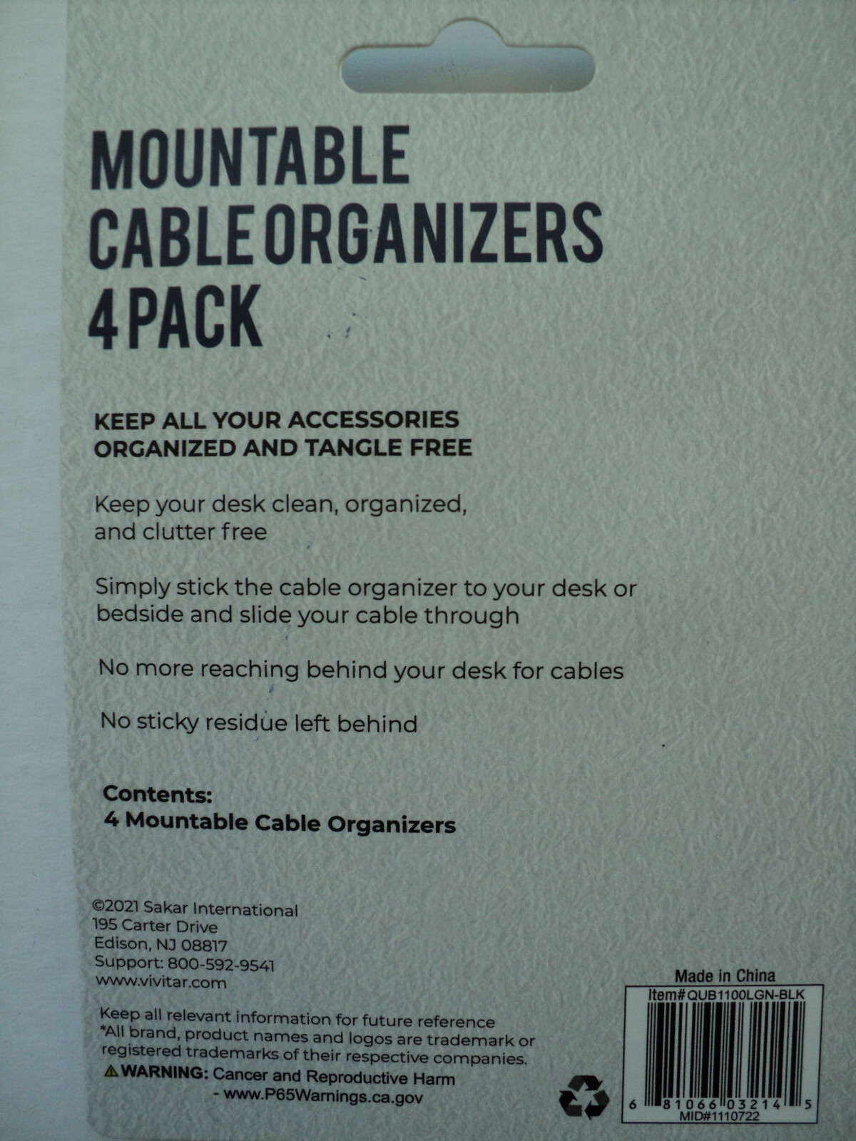 vivitar mountable cable organizers 4 pack