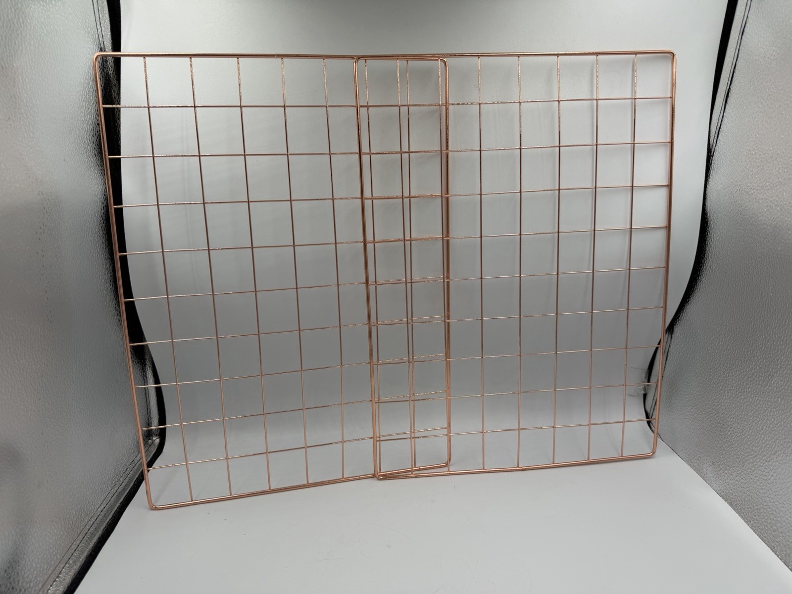 Lot Of 2 Rose Gold Wire Grid Panel 12 X 16.25 Inches!