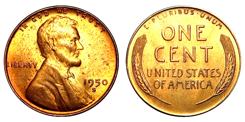 1950 S Lincoln Cent CHOICE BU