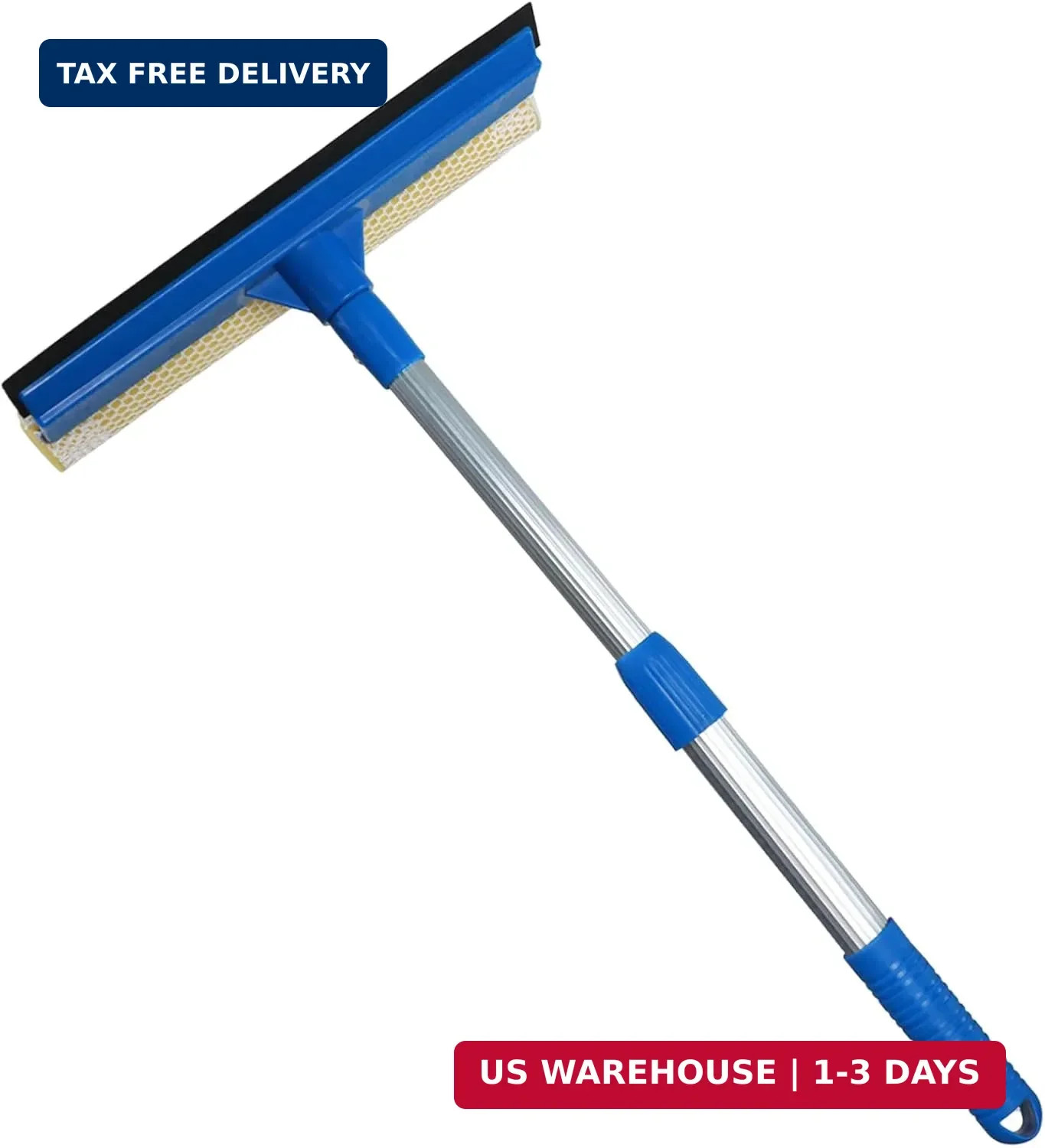 Professional Window Squeegee,2 in 1 Squeegee Window Cleaner with Long Stainless