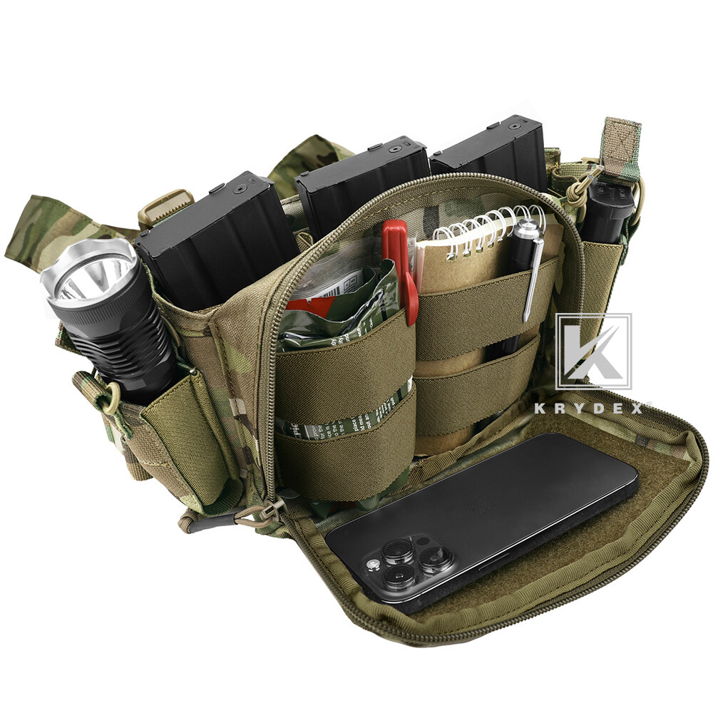 KRYDEX D3CR Chest Rig Harness Mag Pouches & D3 Flatpack Backpack MOLLE Rucksack