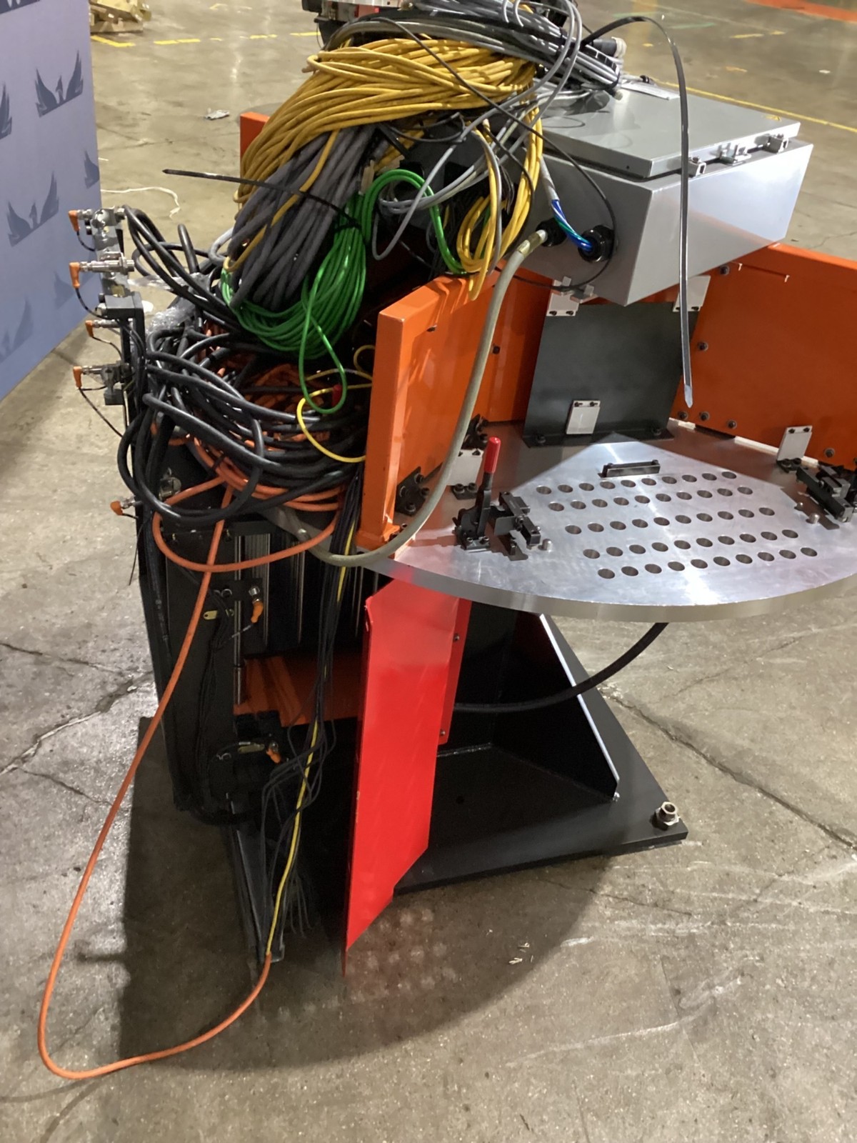 Rotary Indexing Table w/ Perforated Downdraft Surface for Welding/Assembly USED